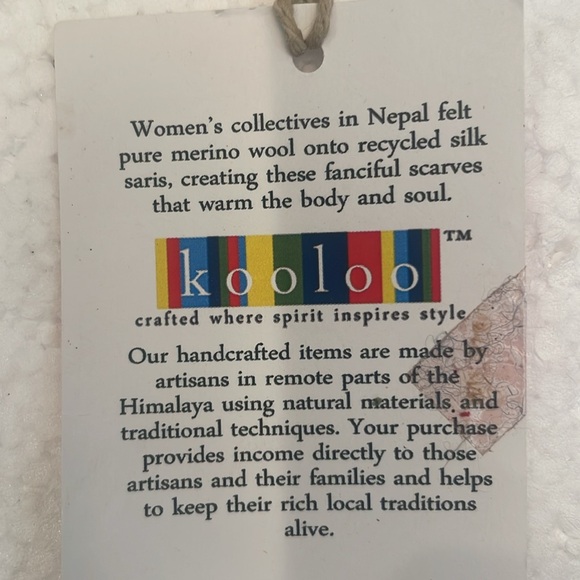 Kooloo nwts scarf Handmade wearable art to wear meringue wool silk black gray - Picture 7 of 8